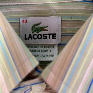 Lacoste Green Stripe Mens Dress Short, 40